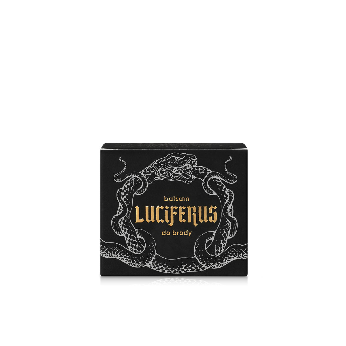 Balsam do brody Luciferus, czarne opakowanie z wężem