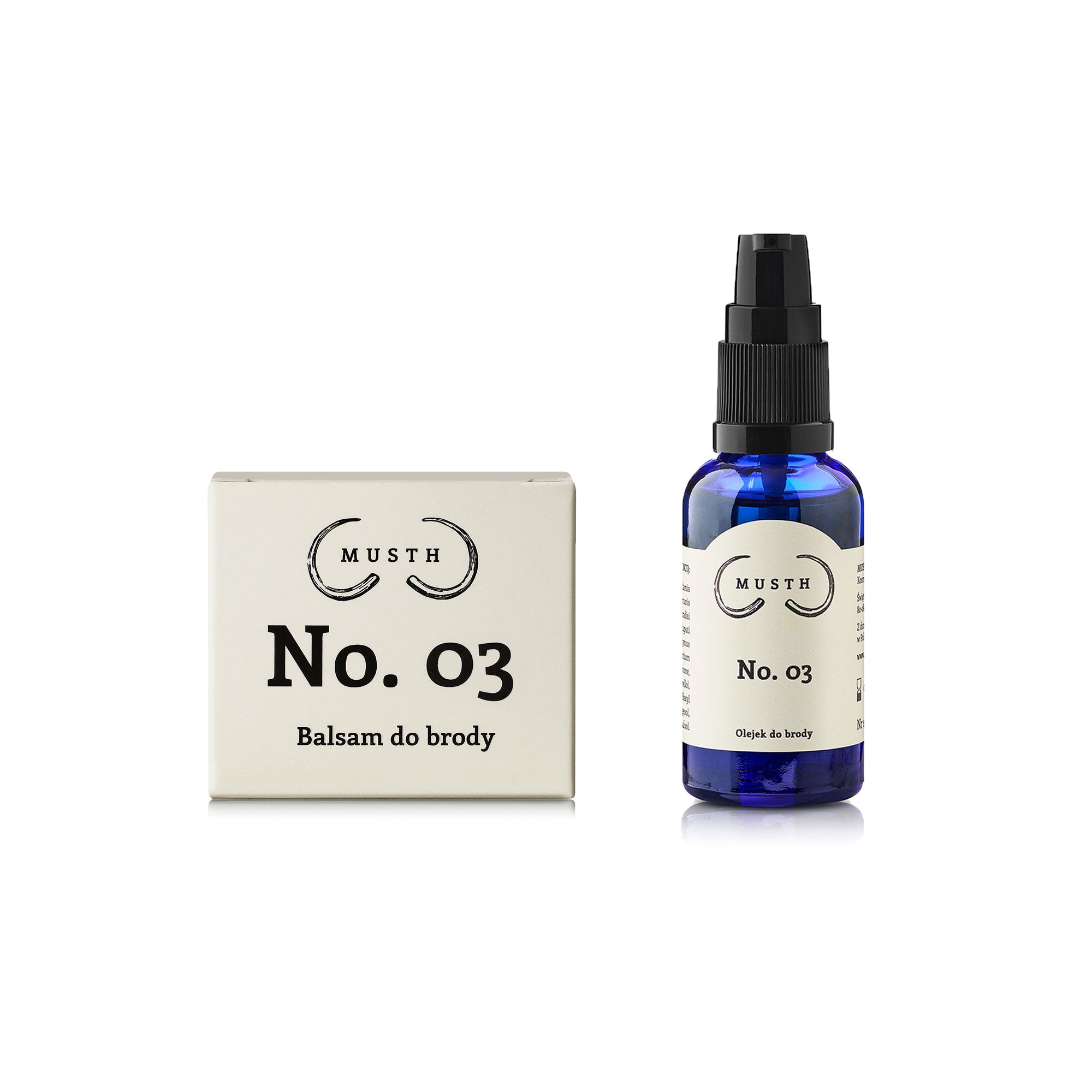 Zestaw kosmetyków do brody Musth No. 03 – balsam i olejek z naturalnymi składnikami