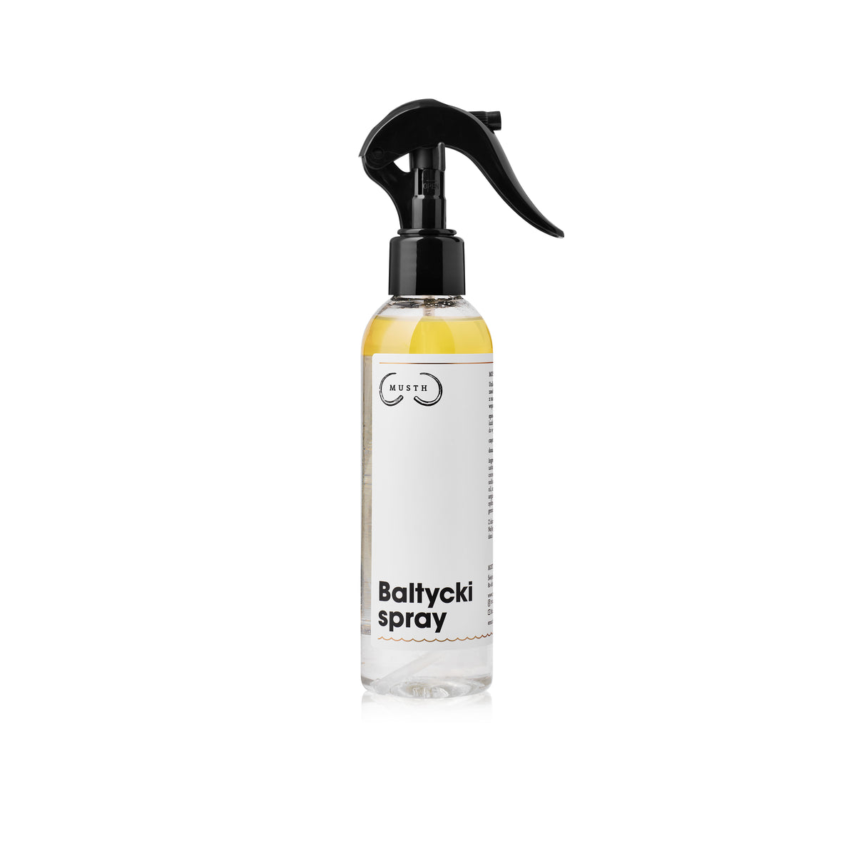 Baltycki spray do włosów od Musth w brązowej butelce z atomizerem 200ml