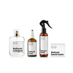 Butelka Baltyckiego Sprayu, Butelka Baltyckiego Alumy i kartonik Baltyckiego Balsamu do Brody, butelka Baltycki Cologne