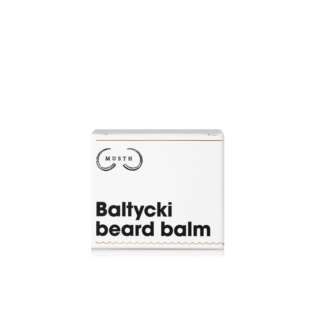 Baltycki balsam do brody od Musth białe opakowanie