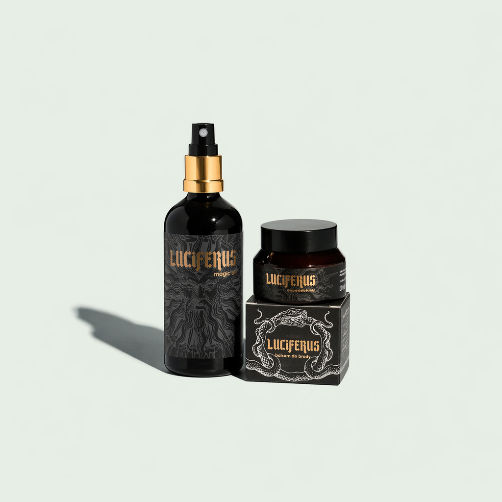 Zestaw Luciferus Balsam do brody 50ml + Magic Oil - olejek do brody, ciała i włosów 100ml